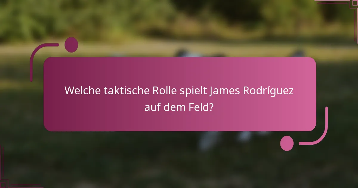 Welche taktische Rolle spielt James Rodríguez auf dem Feld?